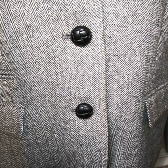 Banana Republic New Without Tag Dark Gray & White Herringbone Wool Blend Blazer - Picture 4 of 13
